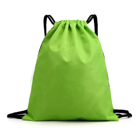Waterproof 600D Polyester Football Pattern Drawstring Backpack Sports Gym Bag Travel Storage Sack For Unisex