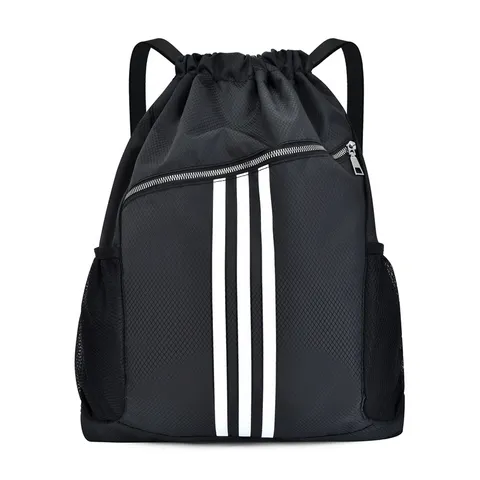 Grote Capaciteit Waterdichte Trekkoord Rugzak Sport Training Gym Tas Casual Effen Kleur Polyester Rugzak Voor Mannen Vrouwen