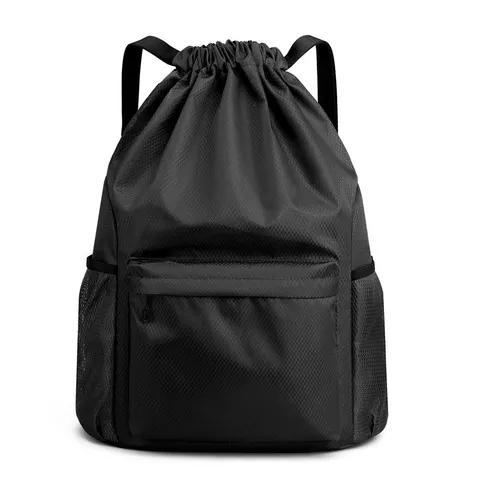 Waterproof Oxford Cloth Drawstring Backpack Lightweight Casual Travel Sports Gym Bag With Wet Dry Separation For Women