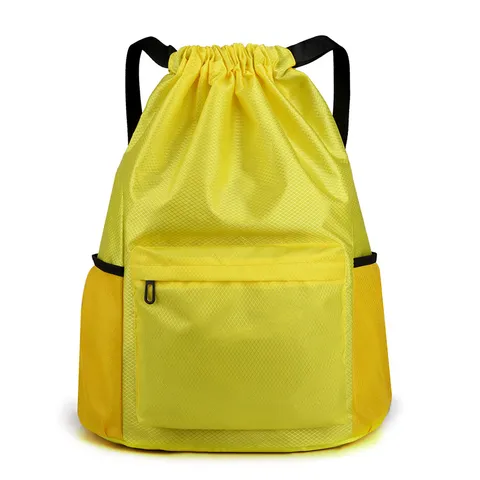 Waterproof Oxford Cloth Drawstring Backpack Lightweight Casual Travel Sports Gym Bag With Wet Dry Separation For Women