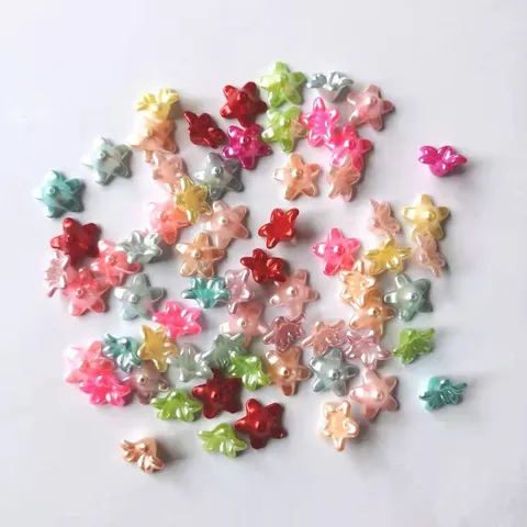 Perline di Fiore di Tromba in Perla di Imitazione ABS Accessori Artigianali DIY Perline Sfuse Colorate Per Mollette Per Capelli Decorazione Custodia Telefono
