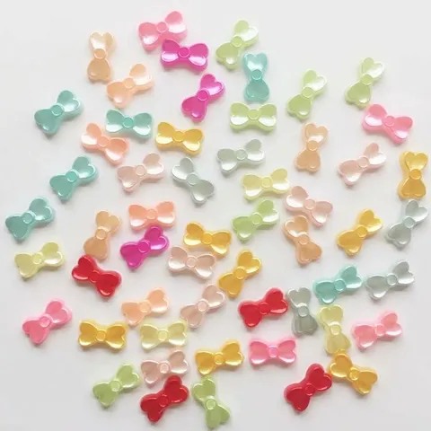 ABS Imitation Pearl Bow Nail Art Accessories DIY Handmade Craft Bowknot Jewelry Decors For Garment Embellishment