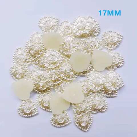 ABS Perla Artificiale Forma di Cuore DIY Abbigliamento Accessori Fiore di Rosa Nail Art Decorazione Custodia Telefono Forniture per Artigianato