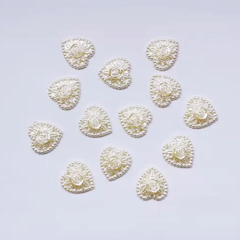 ABS Perla Artificiale Forma di Cuore DIY Abbigliamento Accessori Fiore di Rosa Nail Art Decorazione Custodia Telefono Forniture per Artigianato