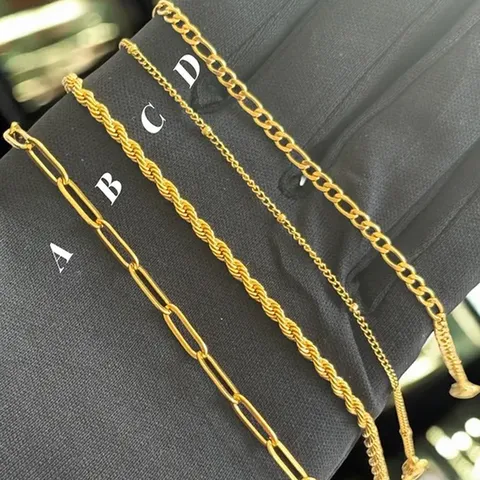 Minimalistisch Roestvrij Staal Ketting Armband Vierdelige Set Voor Vrouwen Goud Zilver Verguld Twist Cubaans Paperclip Armband Sieraden Cadeau