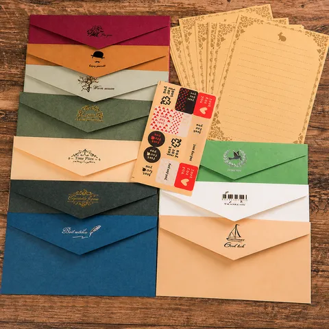 Enveloppe Dorée en Papier Spécial Rétro Invitation d'Affaires Enveloppes de Rangement pour Cartes de Mariage