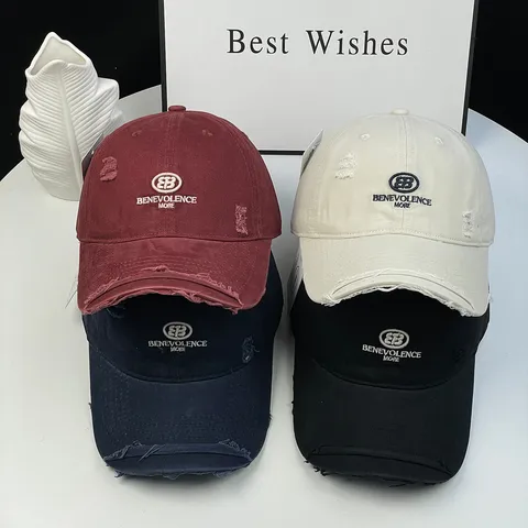 Damen Abgenutzte Baseballkappe Vintage Waswollene Verstellbare Papa Mütze Buchstaben Bestickte Lässige Sonnenmütze Für Outdoor