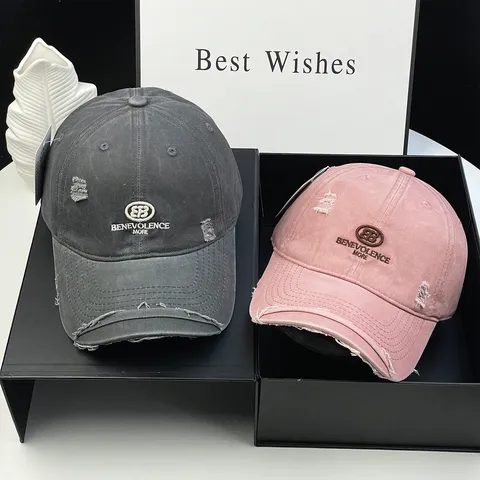 Damen Abgenutzte Baseballkappe Vintage Waswollene Verstellbare Papa Mütze Buchstaben Bestickte Lässige Sonnenmütze Für Outdoor