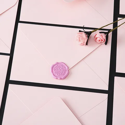 Enveloppe Rose Romantique Et Ensemble De Papier À Lettres Tampon De Cire À Cacheter Papeterie Papier Spécial Pour Lettres D'Amour