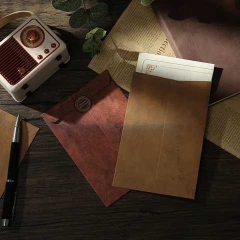 Vintage Kraft Paper Envelopes Retro Letter Paper Wax Seal Stamp Creative Stationery Set For Wedding Party Daily Mail