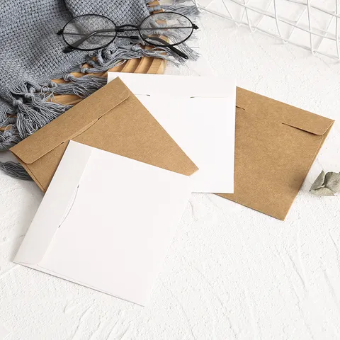 Pochettes de CD en Papier Kraft Carré Carton Épaissi Poches de Rangement pour Disques Sacs d'Emballage Vides pour Bureau Maison