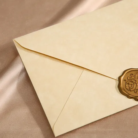 Enveloppe en Papier Parchemin de Style Rétro Vintage et Ensemble d'Écriture de Papier à Lettres avec Tampon de Cire pour Cadeau de Papeterie