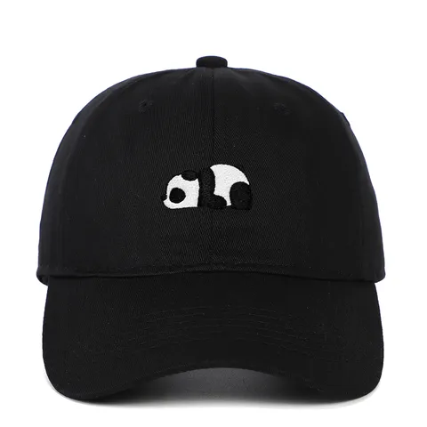 Cotton Panda Embroidery Baseball Cap For Men Women Soft Top Outdoor Sun Protection Curved Brim Adjustable Sporty Hip Hop Hat