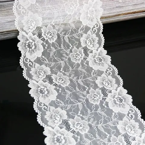 White Black Elastic Lace Trim Fabric French Floral Stretch Lace Edging Ribbon For DIY Sewing Garment Accessories