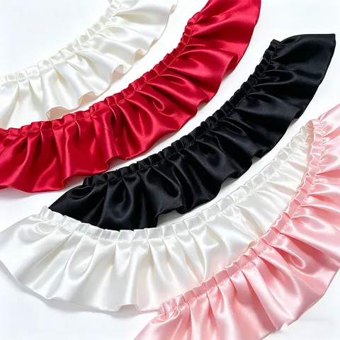 Double Layer Ruffle Trim Pleated Ribbon Fabric For Garment Sewing Accessories Dress Decor DIY Craft Material
