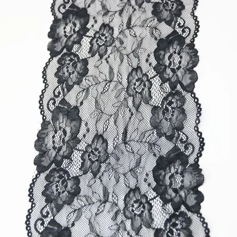 White Black Elastic Lace Trim Fabric French Floral Stretch Lace Edging Ribbon For DIY Sewing Garment Accessories