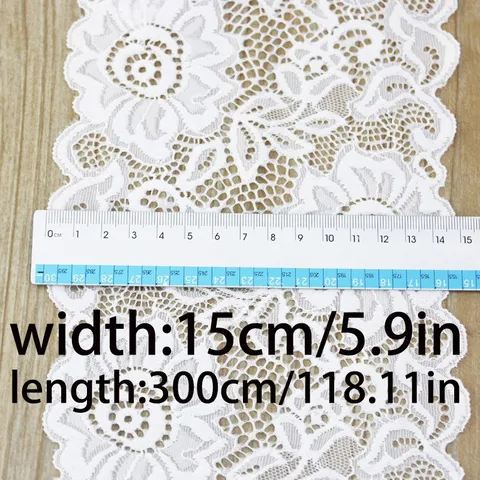 Nylon Kant Afwerking Lint Bloemen Borduurwerk Stof Voor Naaien DIY Ambachten Kleding Accessoires Wit Zwart Effen Kleur