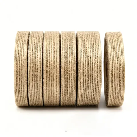 Natural Linen Lace Trim Ribbon Roll Woven Burlap Fabric Tape For DIY Craft Sewing Apparel Home Decoration