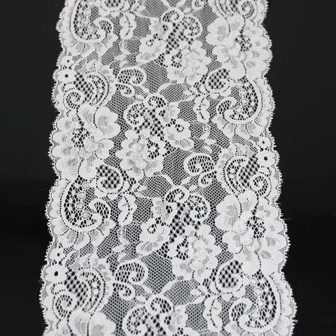 White Black Elastic Lace Trim Fabric Hollow Out Floral Ribbon For DIY Sewing Garment Accessories Crafting