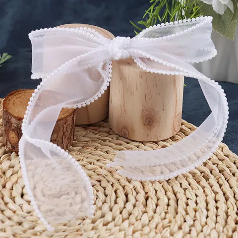 Organza Pearl Edge Bows Lace Ribbon For Wedding Festival Decor And Gift Wrapping DIY Craft