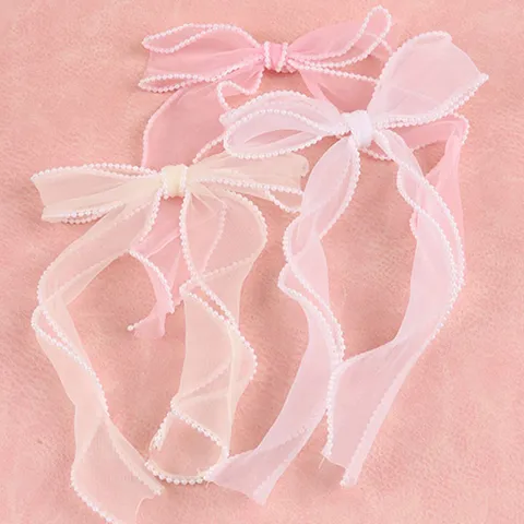Organza Pearl Edge Bows Lace Ribbon For Wedding Festival Decor And Gift Wrapping DIY Craft