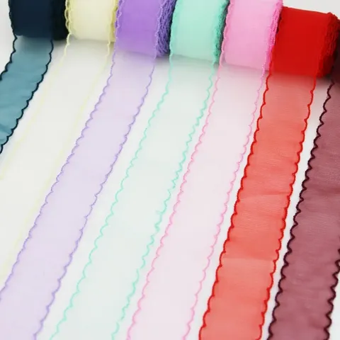 Cinta de Organza Ondulada Con Volantes Cinta de Chifón Transparente Para Envolver Flores Pastel Regalo Boda Manualidades DIY