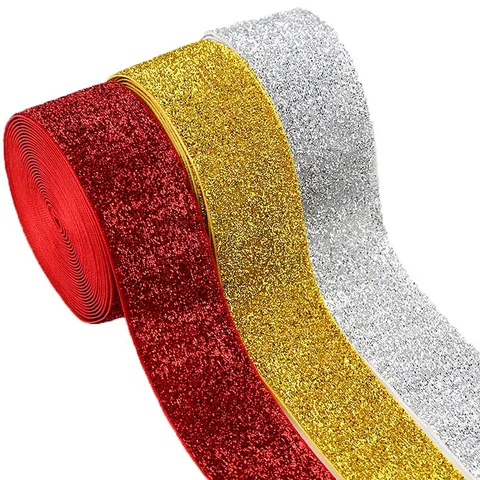 Flocked Velvet Ribbon Glitter Sparkle Ribbon For Sewing Craft Gift Wrapping DIY Apparel Accessories Wedding Party Decor