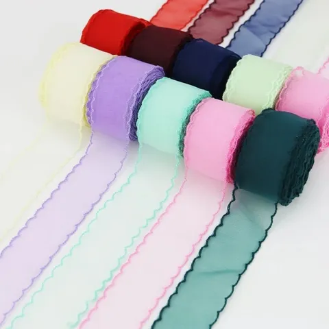 Cinta de Organza Ondulada Con Volantes Cinta de Chifón Transparente Para Envolver Flores Pastel Regalo Boda Manualidades DIY