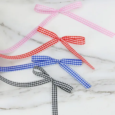 Classic Plaid Ribbon Polyester Checkered Fabric Strap For DIY Gift Wrapping Clothing Sewing Craft Party Decoration