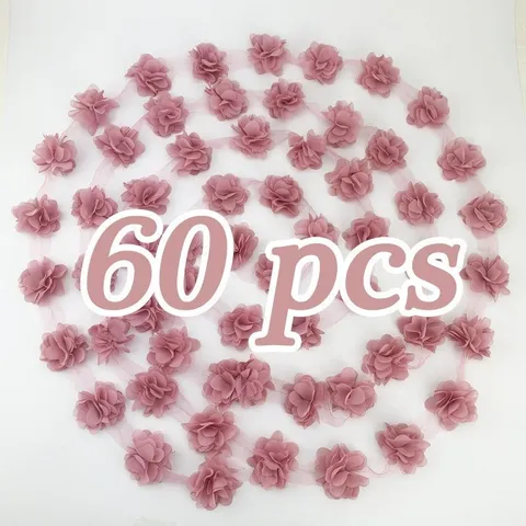 Tela de Cinta con Ribete de Encaje de Chifón con Aplicación Floral para Celebración de Festival DIY Costura Manualidades Envoltura de Regalos