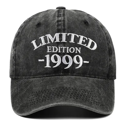 Retro Cotton Washed Distressed Baseball Cap Embroidered Limited Edition Year Theme Adjustable Sun Protection Hat For Men Women Birthday Gift