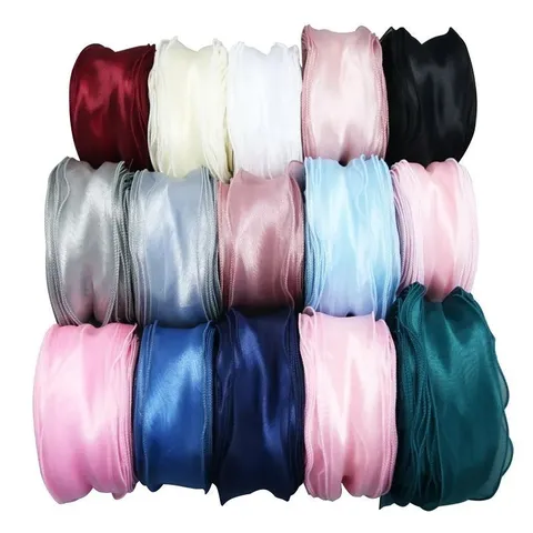 Transparent Organza Ribbon Sheer Ribbon for Gift Wrapping Flower Bouquet Cake Decorating DIY Craft Wedding Party