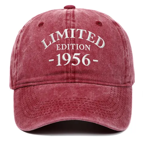 Vintage 1956 Limited Edition Washed Cotton Baseball Cap Distressed Embroidery Adjustable Dad Hat Birthday Gift For Men Women