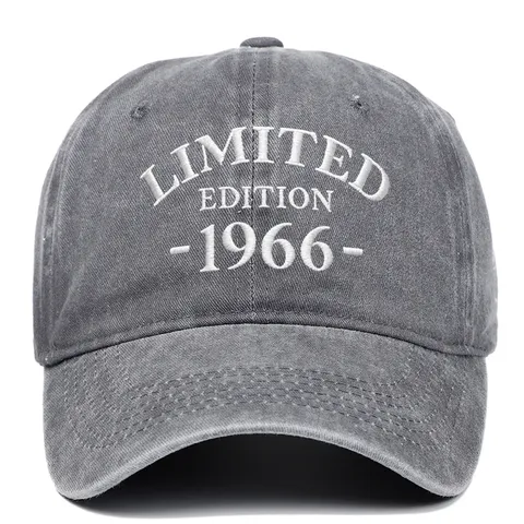 Vintage Washed Cotton Embroidered Baseball Cap Limited Edition Letter Distressed Adjustable Sun Protection Hat For Birthday Gift Men Women