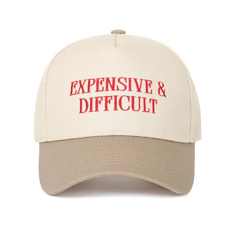 Casquette de Baseball Brodée de Lettres Vintage en Coton Unisexe Color-block Patchwork Trucker Hat Retro Visière Solaire