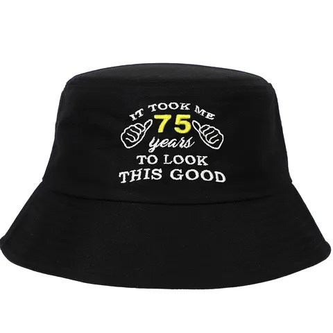 Bob en Coton Brodé Cadeau D'anniversaire Drôle Pour Adultes It Took Me 60 70 80 Ans Chapeau de Soleil Noir
