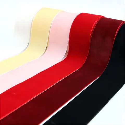 4cm Flocked Ribbon Velvet Ribbon Roll 5 Meters For Gift Wrapping Apparel Accessories DIY Bow Craft Wedding Decoration