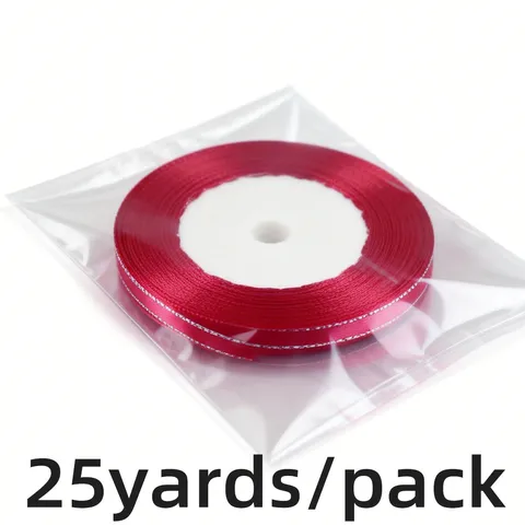 Narrow Silver Edge Polyester Ribbon For Gift Wrapping Cake Tie Wedding Party Craft Decoration Ribbon Roll