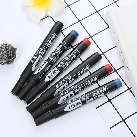 701 Permanent Marker Waterproof Quick-Drying Oil-Based Large Capacity Marking Pen For Logistics Warehouse Office School Supplies