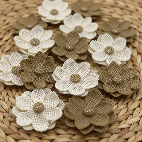 Retro Floral Lace Decorative Patches Craft DIY Polyester Fabric Flower Accessories For Holiday Home Decor