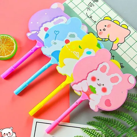 Mignon Stylo à Bille Éventail en Forme d'Animal Outil d'Écriture Créatif en Plastique pour Étudiants Enfants Papeterie Cadeau