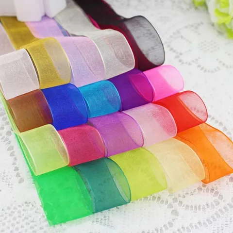 Sheer Organza Ribbon For Gift Packaging Wedding Party Decoration Floral Bow Craft Wrapping Silk Ribbon