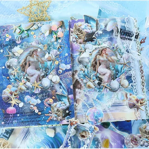 Vintage Junk Journal Scrapbooking Material Kit Retro Style Background Paper Decorative Stickers Dried Flower Gift Box Set