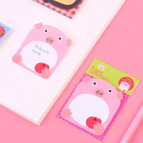 Foglietti Adesivi a Forma di Animale da Cartone Animato Carta Colorata Blocco Note Autoadesivo per Scuola Ufficio Promemoria