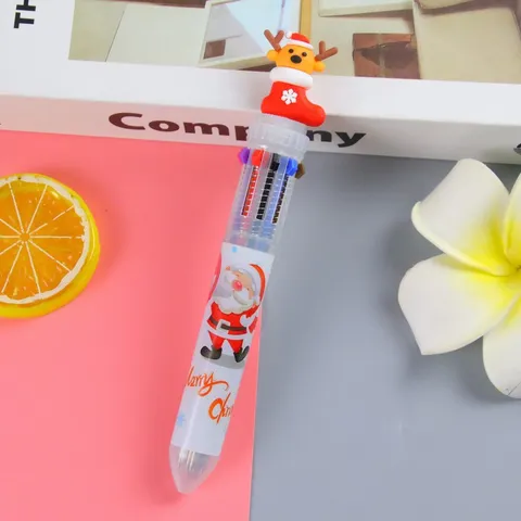 Penna a Sfera Multicolore con Decorazione Animale di Natale Penna Cartoon per Studenti Regalo Cancelleria Diario