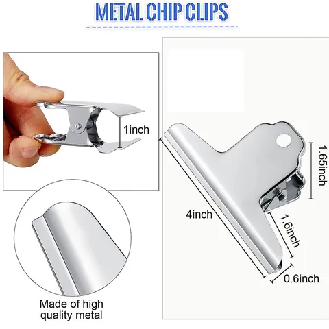 Stainless Steel Binder Clip Heavy Duty Metal Clamp Office Stationery Document Paper Organizing Binding Tool