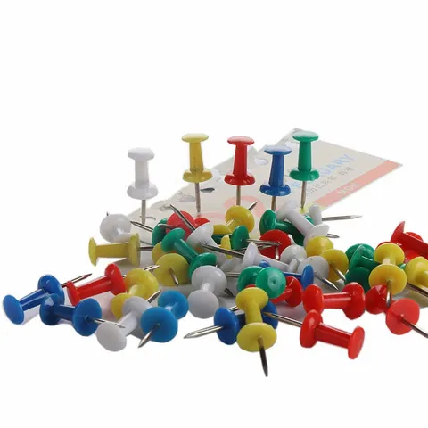 Colorful Plastic Head Stainless Steel Push Pins Thumb Tacks Corkboard Message Board Office School Stationery Supplies