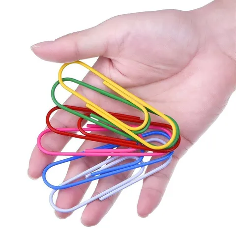 Large Plastic Coated Metal Paper Clips Colorful Assorted Paperclips For Office School Document Organizing Bookmarks