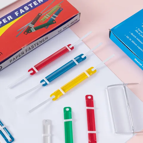Metal and Plastic Paper Fastener File Fastener Binder Clips Office and School Document Filing Supplies