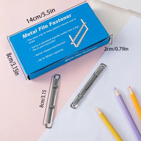 Metal and Plastic Paper Fastener File Fastener Binder Clips Office and School Document Filing Supplies